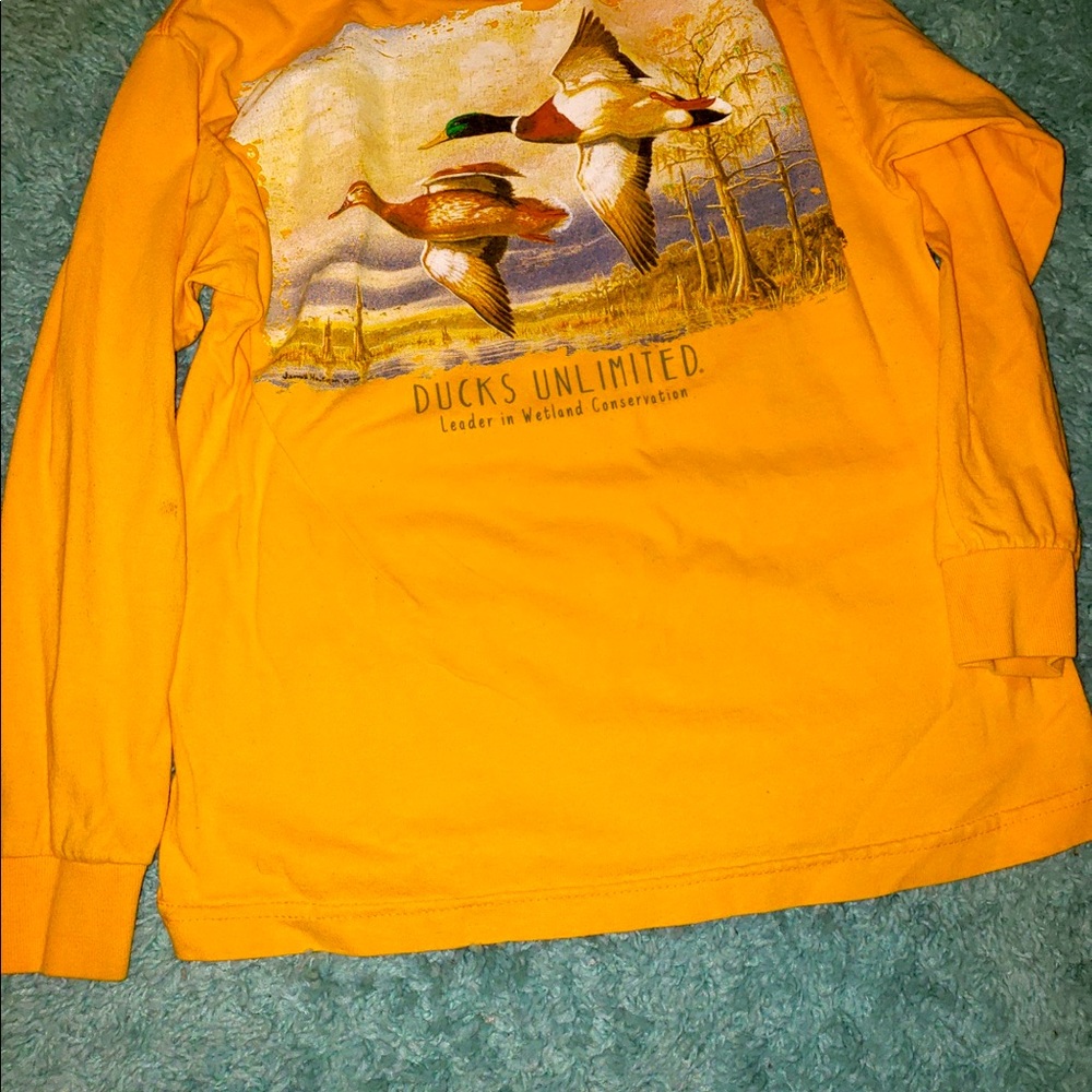 Long sleeve ducks unlimited shirt yellow.
